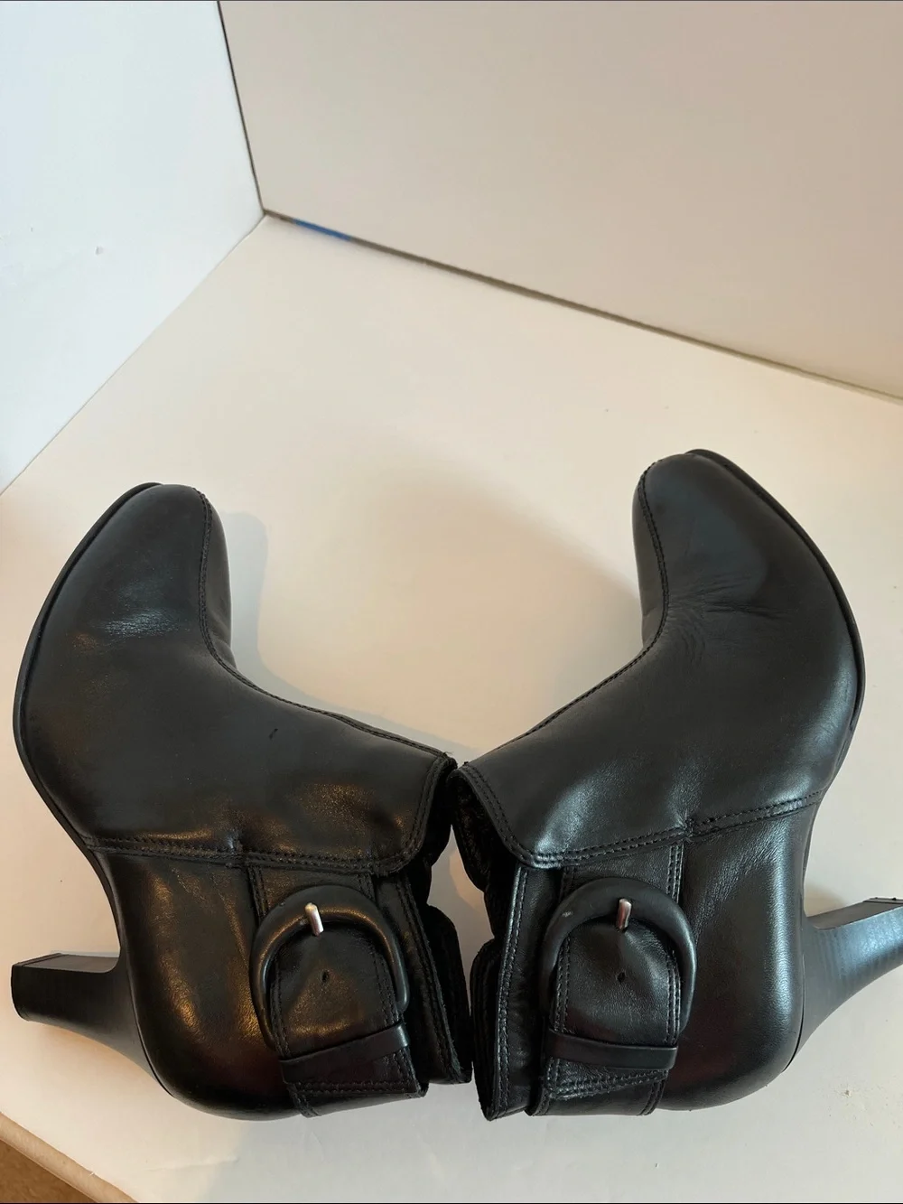 Nurture - Danah Black Leather Buckle Ankle Booties